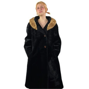 Tissavel of France  Full Length 1970's Faux Fur Coat